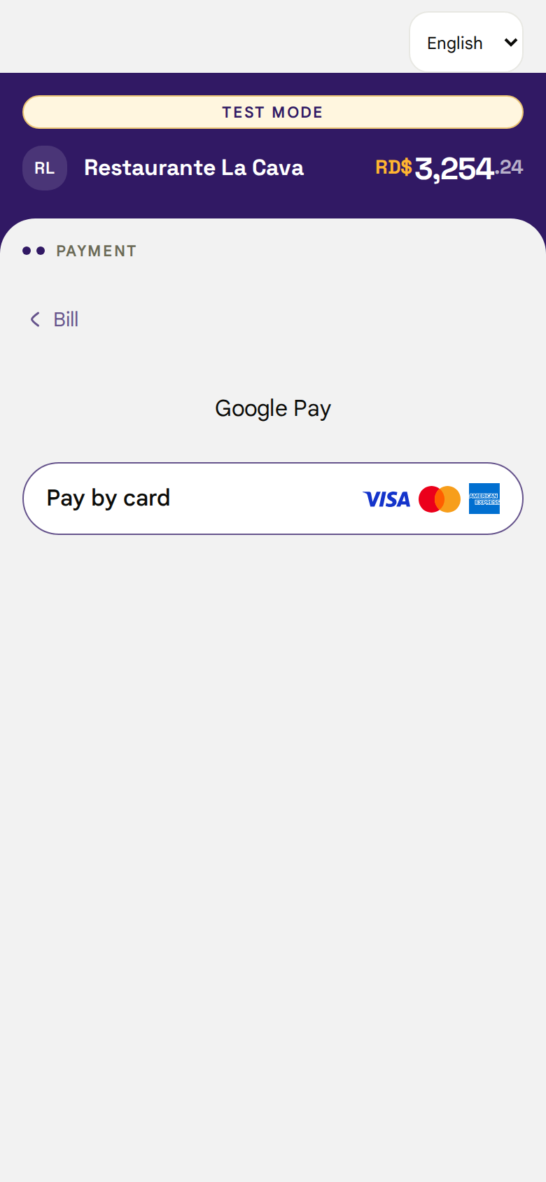 Payment methods available in Timbro