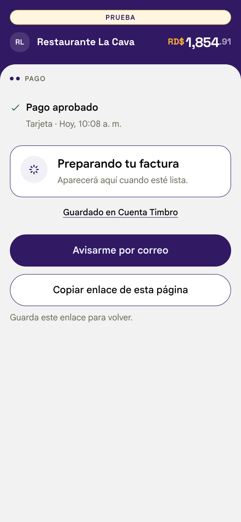 Pago aprobado con la factura todavía pendiente de la DGII